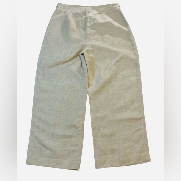 Mercer & Madison Linen-Blend Wide-Leg, Crop Pants, Beige Color, Size 10 - Picture 3 of 12